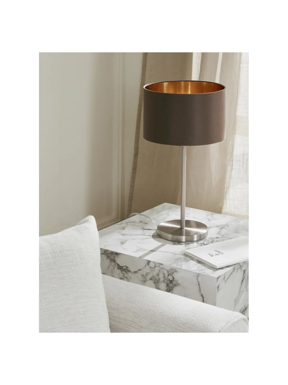 Tischlampe Jamie mit Gold-Dekor, Ø 23 x H 42 cm 4 Tischlampe Jamie mit Gold-Dekor, Ø 23 x H 42 cm – Bild 2