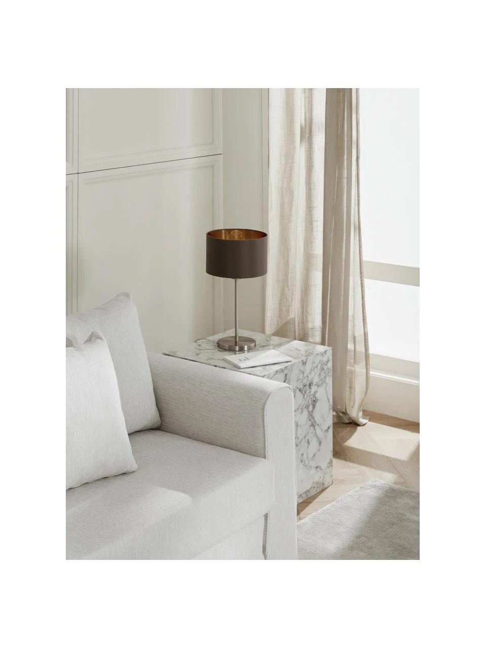 Tischlampe Jamie mit Gold-Dekor, Ø 23 x H 42 cm 5 Tischlampe Jamie mit Gold-Dekor, Ø 23 x H 42 cm – Bild 3