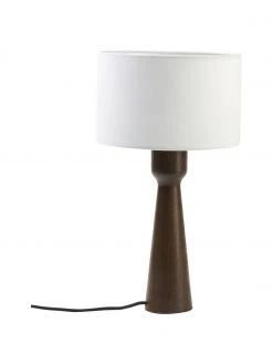 Westwing Collection Tischlampe Jascha aus dunklem Eschenholz, Ø 24 x H 43 cm