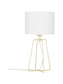 Westwing Collection Tischlampe Karolina in Wei&szlig;-Gold, Ø 25 x H 49 cm