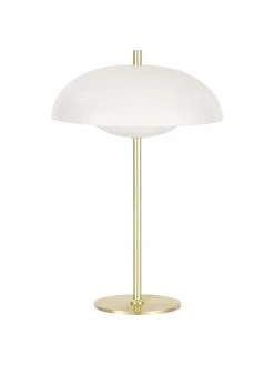 Westwing Collection Tischlampe Mathea in Wei&szlig;-Gold, Ø 23 x H 36 cm