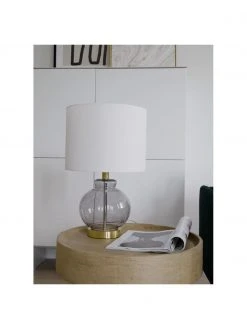 Tischlampe Natty mit Glasfu&szlig;, Ø 31 x H 48 cm -Leuchten Verkaufsladen Tischlampe Natty mit Glasfuss 9