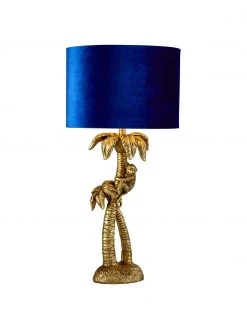 Searchlight Tischlampe Palmtree mit Samtschirm, Ø 23 x H 47 cm