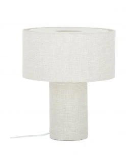 Westwing Collection Tischlampe Ron in Beige, Ø 30 x H 35 cm