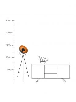 Tripod Stehlampe Bernice in Gold-Schwarz, Ø 40 x H 150 cm -Leuchten Verkaufsladen Tripod Stehlampe Bernice in Gold Schwarz 2