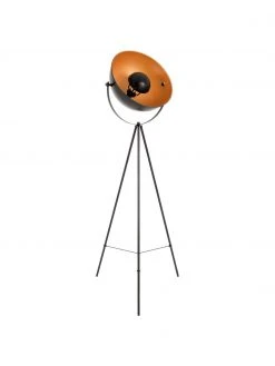 Tripod Stehlampe Bernice in Gold-Schwarz, Ø 40 x H 150 cm
