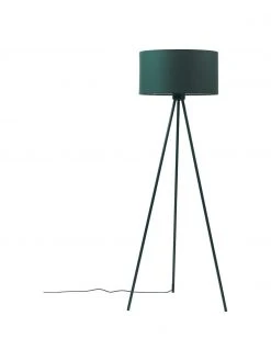 Westwing Collection Tripod Stehlampe Cella mit Stoffschirm, Ø 45 x H 147 cm