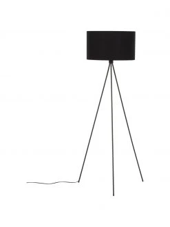Westwing Collection Tripod Stehlampe Cella mit Stoffschirm, Ø 45 x H 147 cm