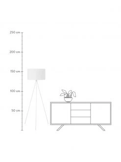 Westwing Collection Tripod Stehlampe Cella mit Stoffschirm, Ø 48 x H 158 cm -Leuchten Verkaufsladen Tripod Stehlampe Cella mit Stoffschirm 39
