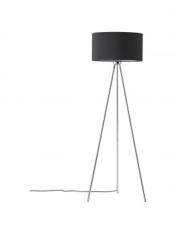 Westwing Collection Tripod Stehlampe Cella mit Stoffschirm, Ø 45 x H 147 cm