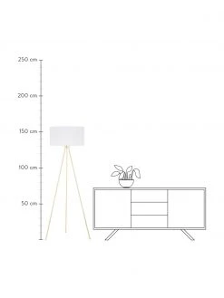 Westwing Collection Tripod Stehlampe Cella mit Stoffschirm, Ø 48 x H 158 cm -Leuchten Verkaufsladen Tripod Stehlampe Cella mit Stoffschirm 9