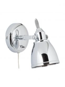 Marksl&ouml;jd Verstellbare Wandleuchte Fjallbacka mit Stecker in Chrom, T 20 x H 17 cm