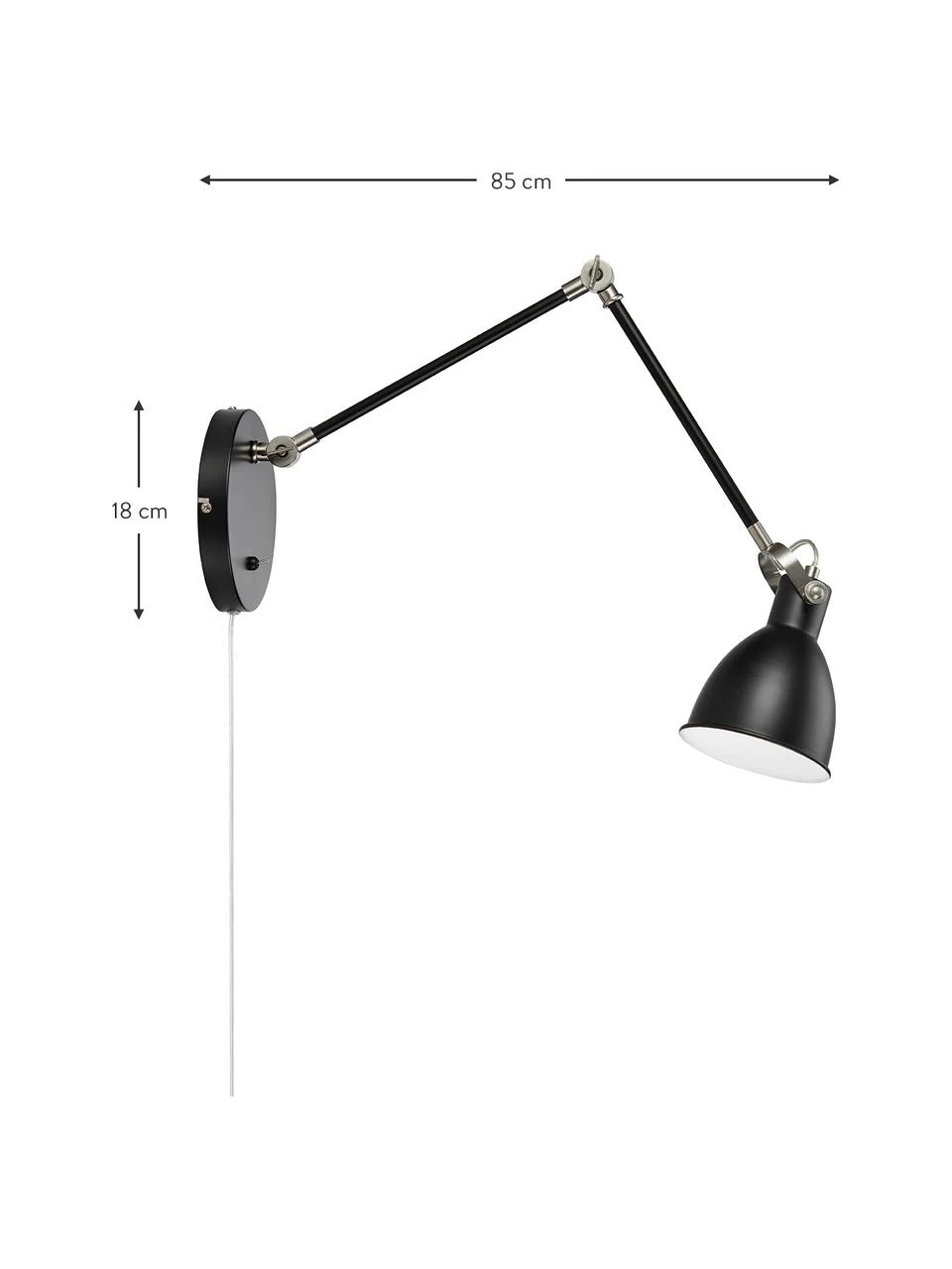 Markslöjd Verstellbare Wandleuchte House mit Stecker, T 84 x H 18 cm 5 Markslöjd Verstellbare Wandleuchte House mit Stecker, T 84 x H 18 cm – Bild 3