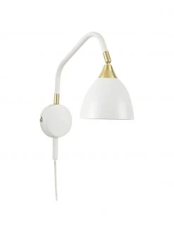 Jotex Verstellbare Wandleuchte Luis mit Stecker in Wei&szlig;, T 30 x H 29 cm