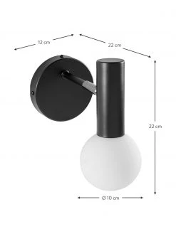 Westwing Collection Verstellbare Wandleuchte Wilson mit Glasschirm, T 22 x H 22 cm -Leuchten Verkaufsladen Verstellbare Wandleuchte Wilson mit Glasschirm 10