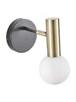 Westwing Collection Verstellbare Wandleuchte Wilson mit Glasschirm, T 22 x H 22 cm