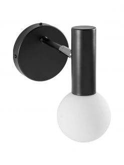 Westwing Collection Verstellbare Wandleuchte Wilson mit Glasschirm, T 22 x H 22 cm