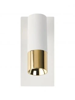 Westwing Collection Verstellbarer LED-Wandstrahler Bobby in Wei&szlig;-Gold, B 7 x H 15 cm -Leuchten Verkaufsladen Verstellbarer LED Wandstrahler Bobby in Weiss Gold 2