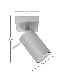 Verstellbarer Wand- und Deckenstrahler Etna in Grau, B 8 x T 15 cm -Leuchten Verkaufsladen Verstellbarer Wand und Deckenstrahler Etna in Grau 2