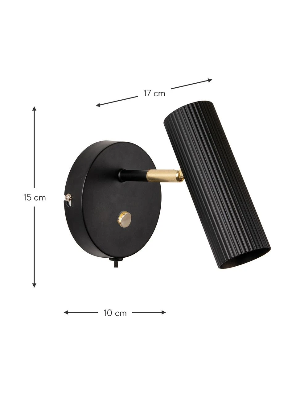 Globen Lighting Verstellbarer Wandstrahler Hubble mit Stecker in Schwarz, T 17 x H 15 cm 5 Globen Lighting Verstellbarer Wandstrahler Hubble mit Stecker in Schwarz, T 17 x H 15 cm – Bild 3