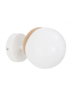 Wand- und Deckenleuchte Sfera mit Holz-Dekor, Ø 15 x T 20 cm