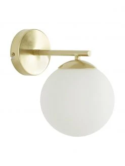 Westwing Collection Wandleuchte Atlanta aus Opalglas, T 23 x H 22 cm