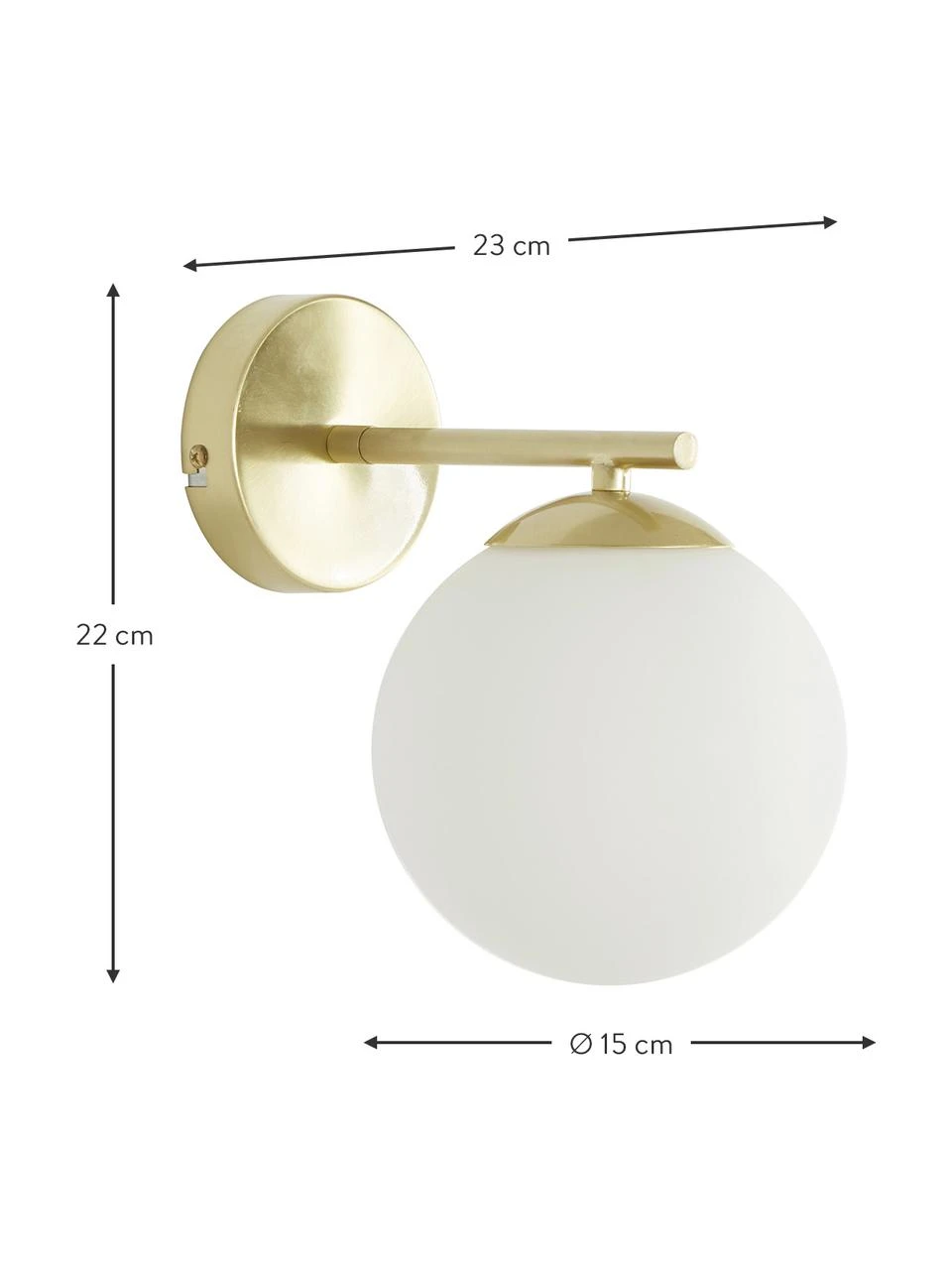 Westwing Collection Wandleuchte Atlanta aus Opalglas, T 23 x H 22 cm 6 Westwing Collection Wandleuchte Atlanta aus Opalglas, T 23 x H 22 cm – Bild 4