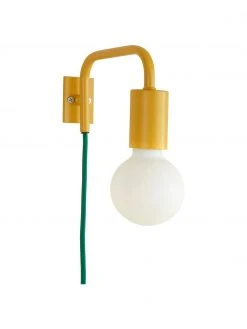 Jotex Wandleuchte Cascais in Gelb mit gr&uuml;nem Kabel, B 20 x H 12 cm