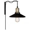 Globen Lighting Wandleuchte Disc mit Stecker in Schwarz, B 22 x T 40 cm -Leuchten Verkaufsladen Wandleuchte Disc mit Stecker in Schwarz