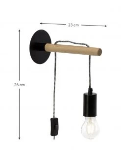 Wandleuchte Jarbo mit Stecker, T 23 x H 26 cm -Leuchten Verkaufsladen Wandleuchte Jarbo mit Stecker 2