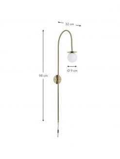 Wandleuchte Milo aus Opalglas, B 10 x T 32 cm -Leuchten Verkaufsladen Wandleuchte Milo aus Opalglas 8