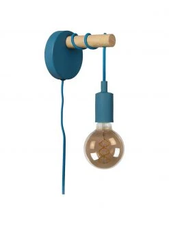 Lucide Wandleuchte Pola mit Stecker in Blau, T 16 x H 22 cmNur noch 1 Artikel verfügbar