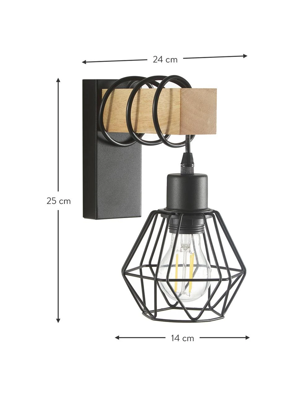 Wandleuchte Townshend im Industrial-Style, T 24 x H 25 cm 5 Wandleuchte Townshend im Industrial-Style, T 24 x H 25 cm – Bild 3