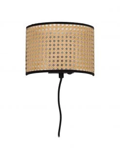 Westwing Collection Wandleuchte Vienna aus Wiener Geflecht mit Stecker, B 22 x H 16 cm -Leuchten Verkaufsladen Wandleuchte Vienna aus Wiener Geflecht mit Stecker 2
