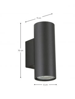 Wandstrahler Paul in Schwarz, B 6 x H 16 cm -Leuchten Verkaufsladen Wandstrahler Paul in Schwarz 3